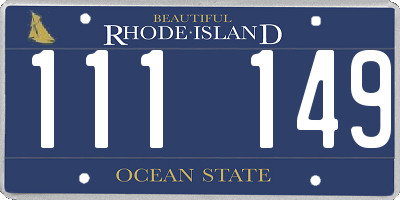 RI license plate 111149
