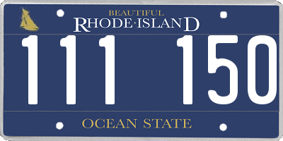 RI license plate 111150