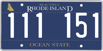 RI license plate 111151