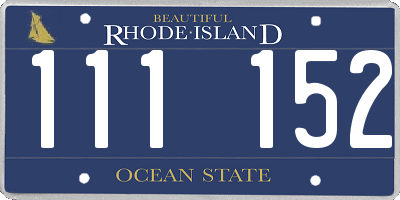 RI license plate 111152