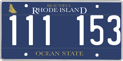 RI license plate 111153