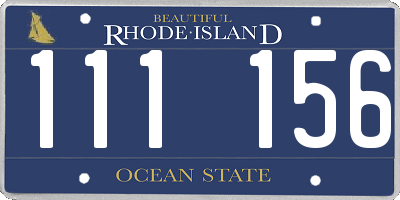 RI license plate 111156
