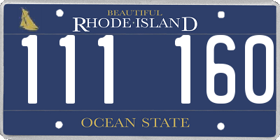 RI license plate 111160