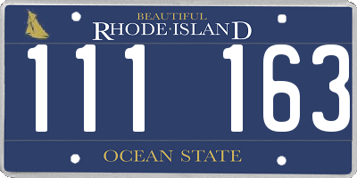 RI license plate 111163