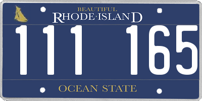 RI license plate 111165