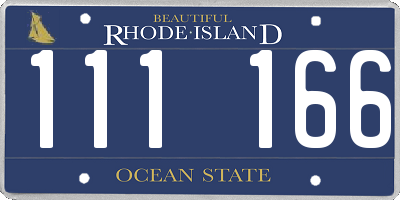 RI license plate 111166