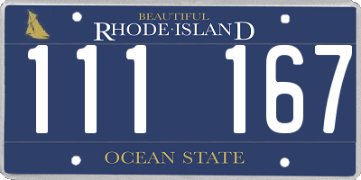 RI license plate 111167
