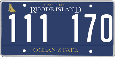 RI license plate 111170