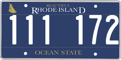 RI license plate 111172