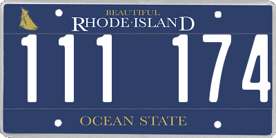 RI license plate 111174