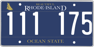 RI license plate 111175