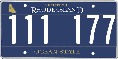 RI license plate 111177