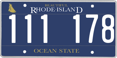 RI license plate 111178