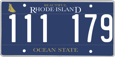 RI license plate 111179