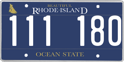 RI license plate 111180