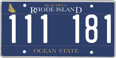 RI license plate 111181