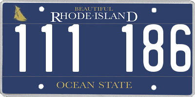 RI license plate 111186
