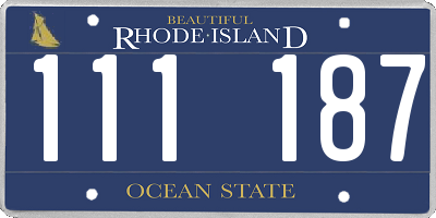 RI license plate 111187