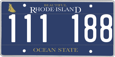 RI license plate 111188