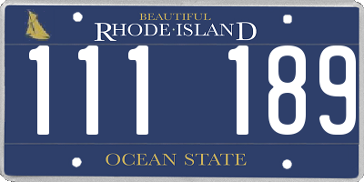 RI license plate 111189