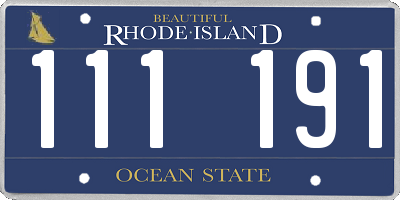 RI license plate 111191