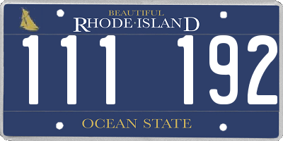 RI license plate 111192