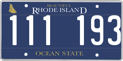 RI license plate 111193