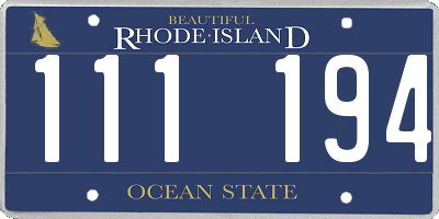 RI license plate 111194