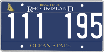 RI license plate 111195