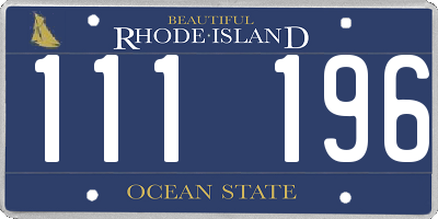 RI license plate 111196