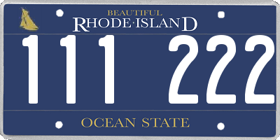 RI license plate 111222