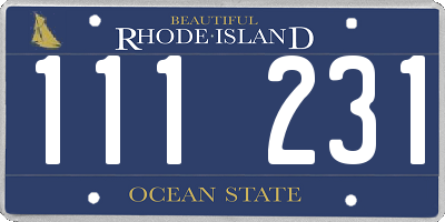 RI license plate 111231