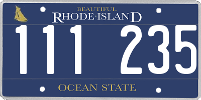 RI license plate 111235