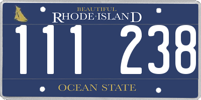 RI license plate 111238