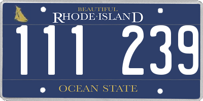 RI license plate 111239