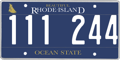RI license plate 111244