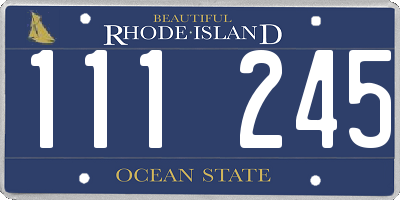 RI license plate 111245