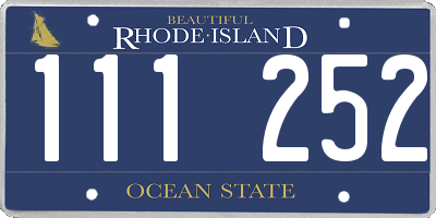 RI license plate 111252