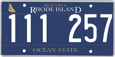 RI license plate 111257