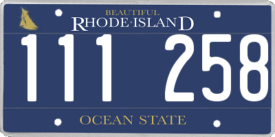 RI license plate 111258