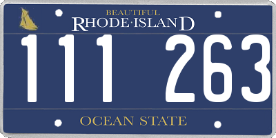 RI license plate 111263