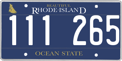 RI license plate 111265