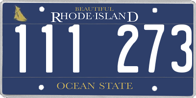 RI license plate 111273
