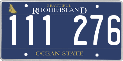 RI license plate 111276