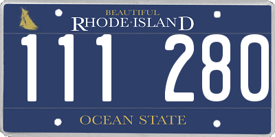 RI license plate 111280