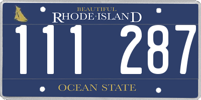 RI license plate 111287