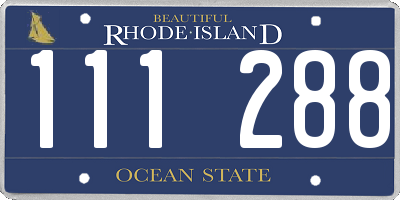 RI license plate 111288