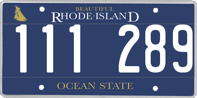 RI license plate 111289