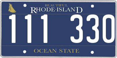 RI license plate 111330