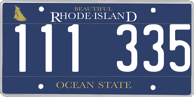 RI license plate 111335